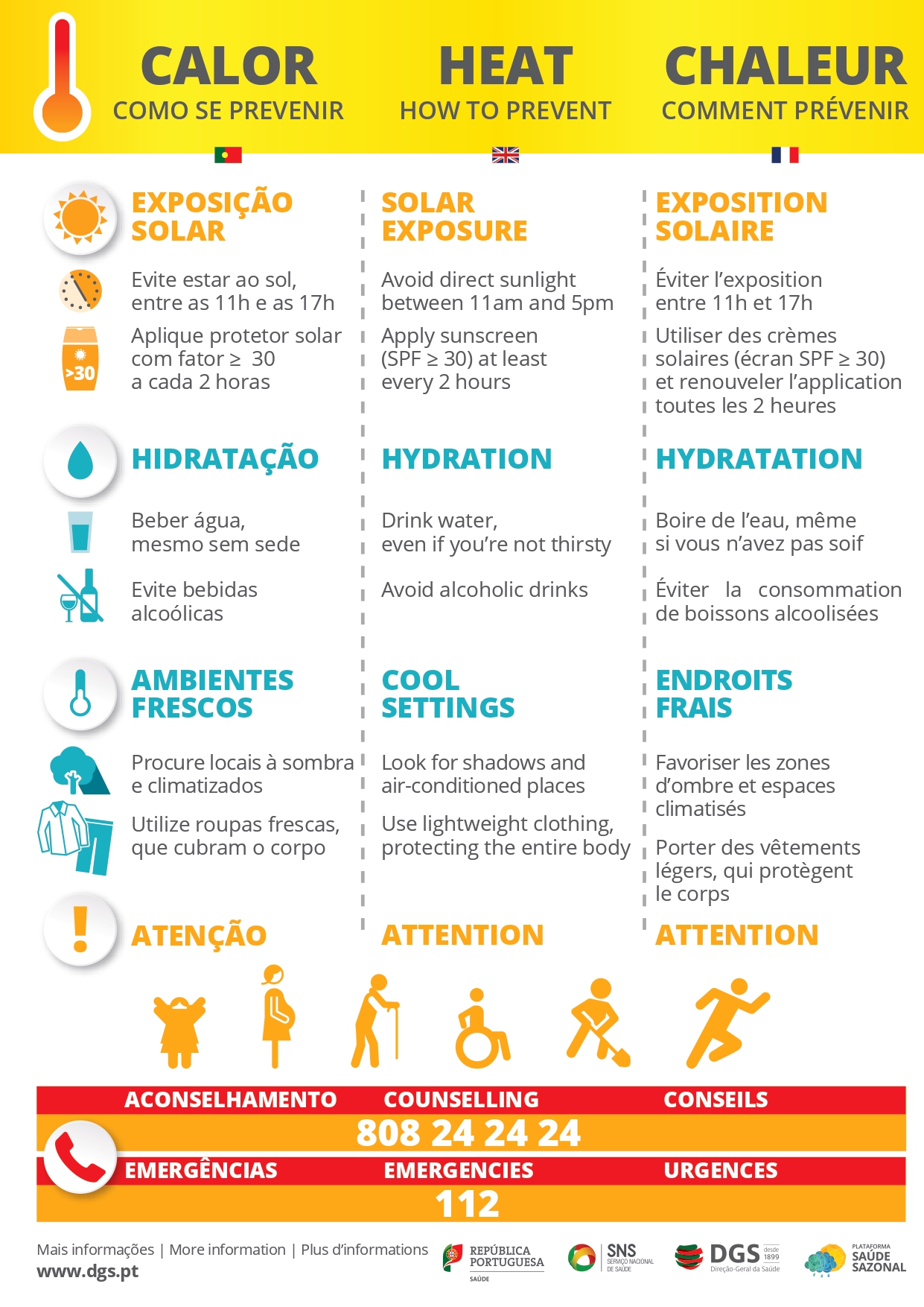 Recomendações da DGS – Temperatura elevada – Como se prevenir