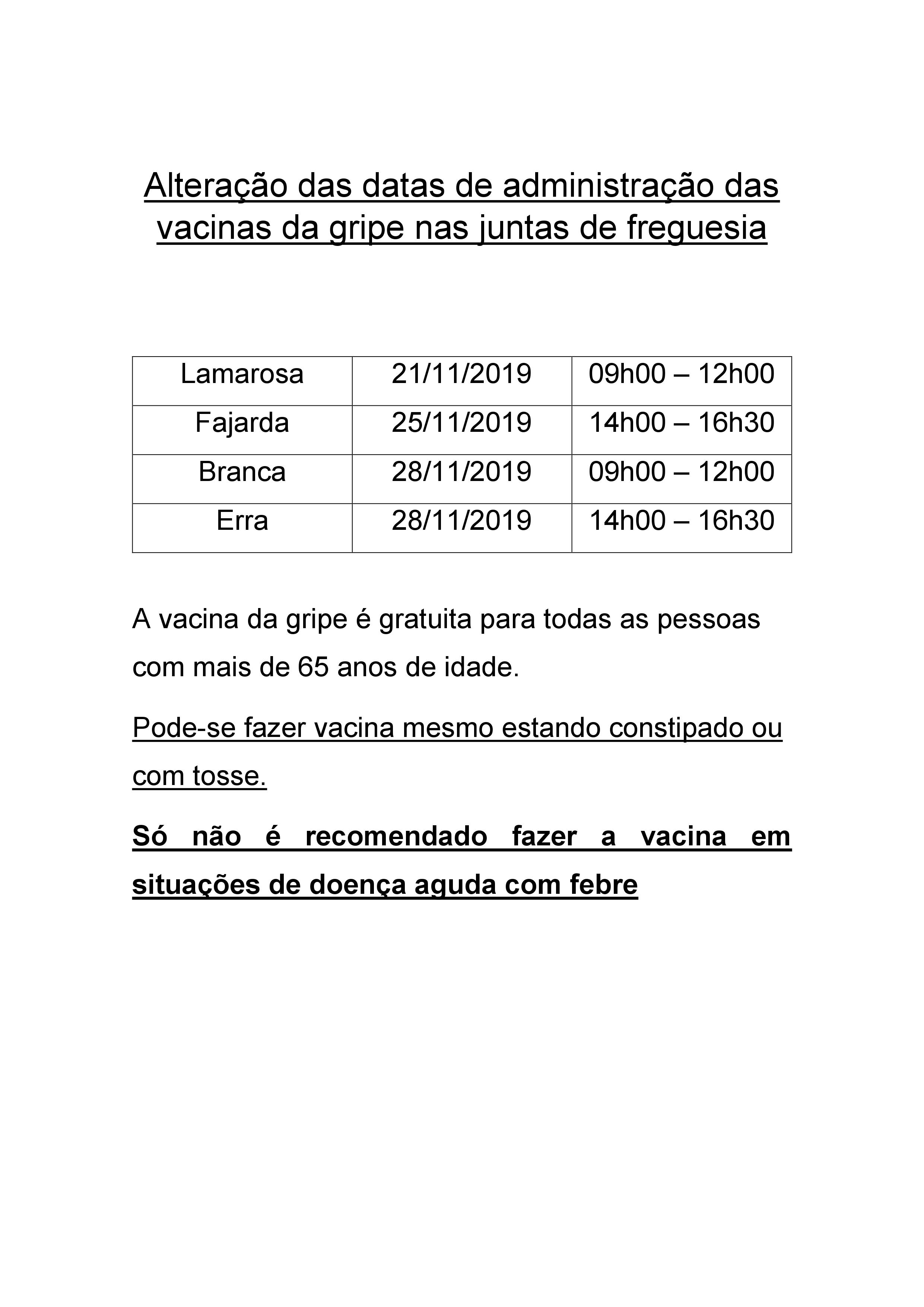 Vacinação Contra a Gripe Sazonal