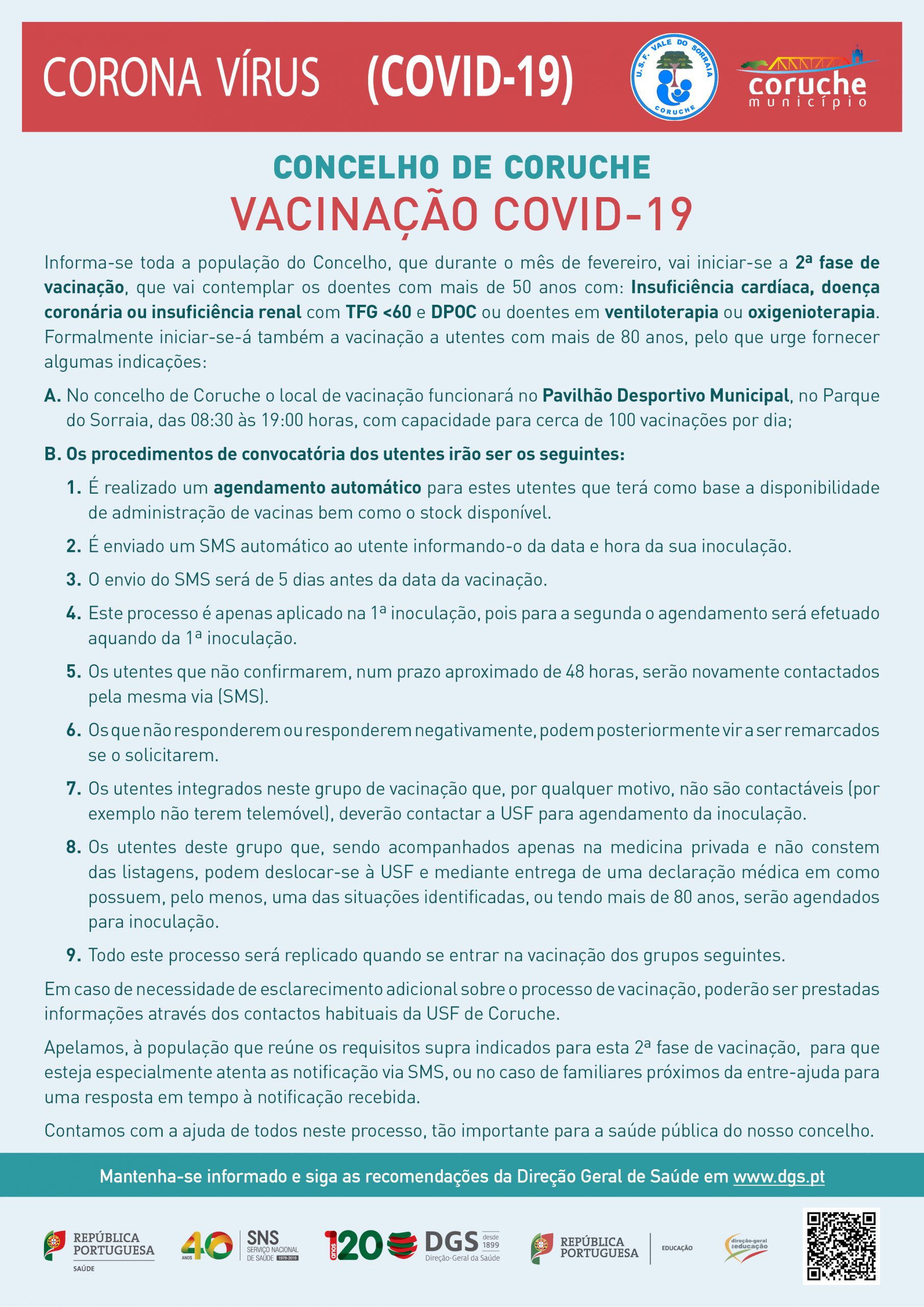 Início da 2.ª fase da vacinação COVID – 19 no Concelho de Coruche