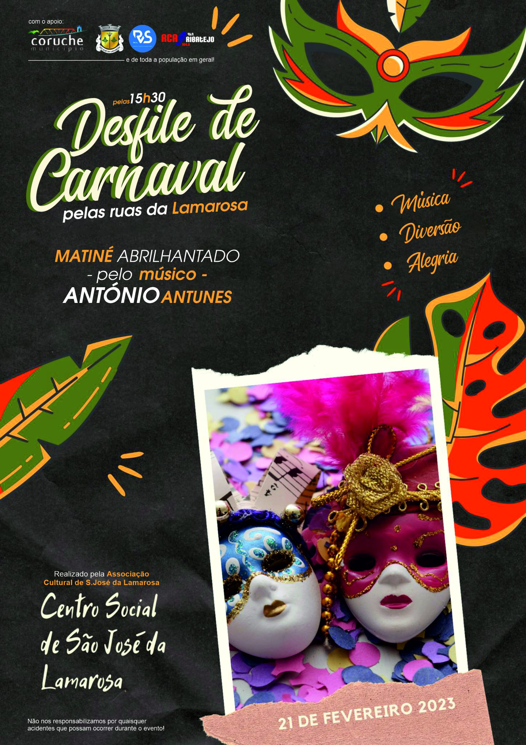 Desfile de Carnaval – dia 21 de fevereiro, pelas 15h30