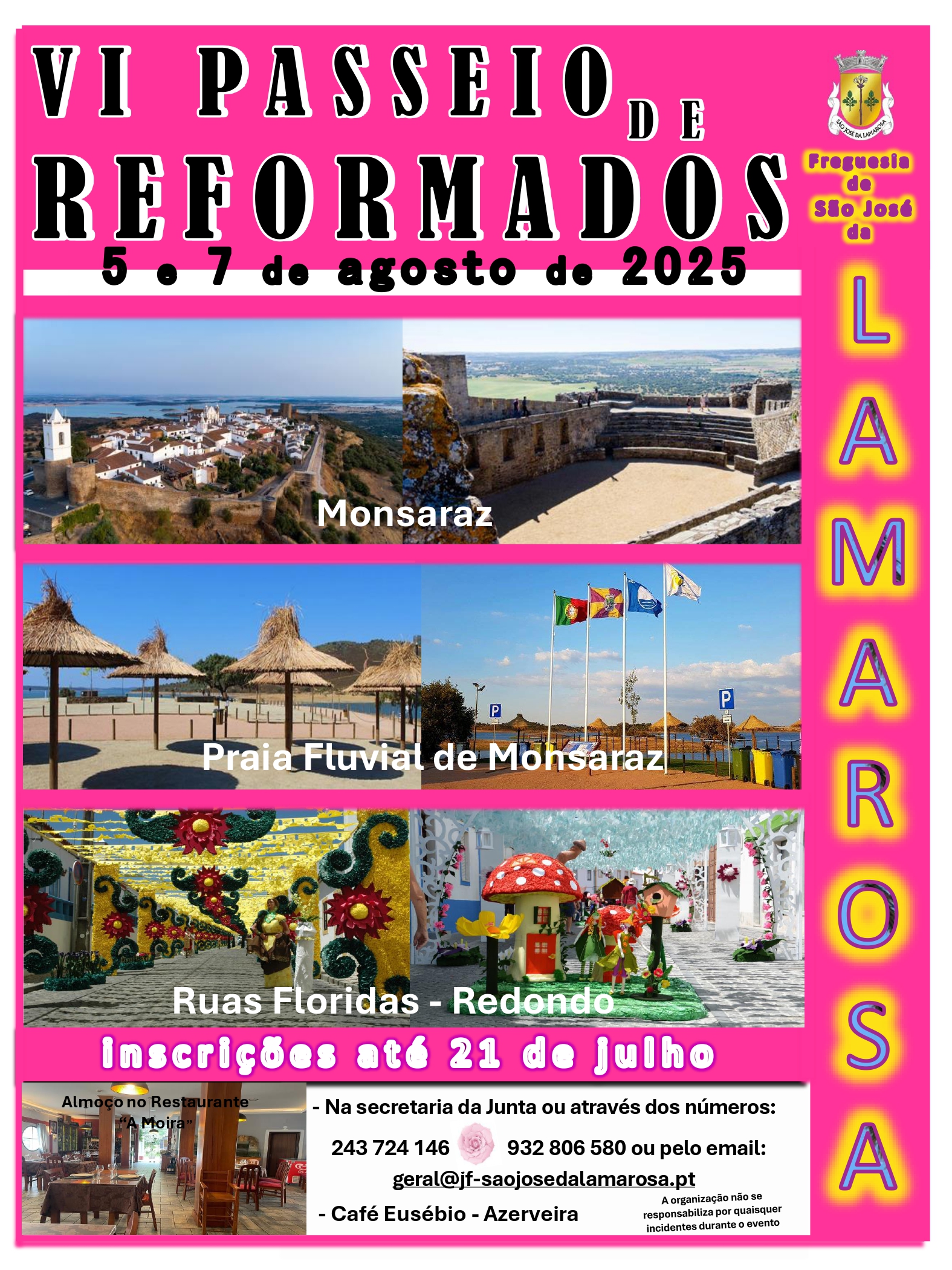 VI Passeio de Reformados da Freguesia – 5 e 7 de agosto de 2025